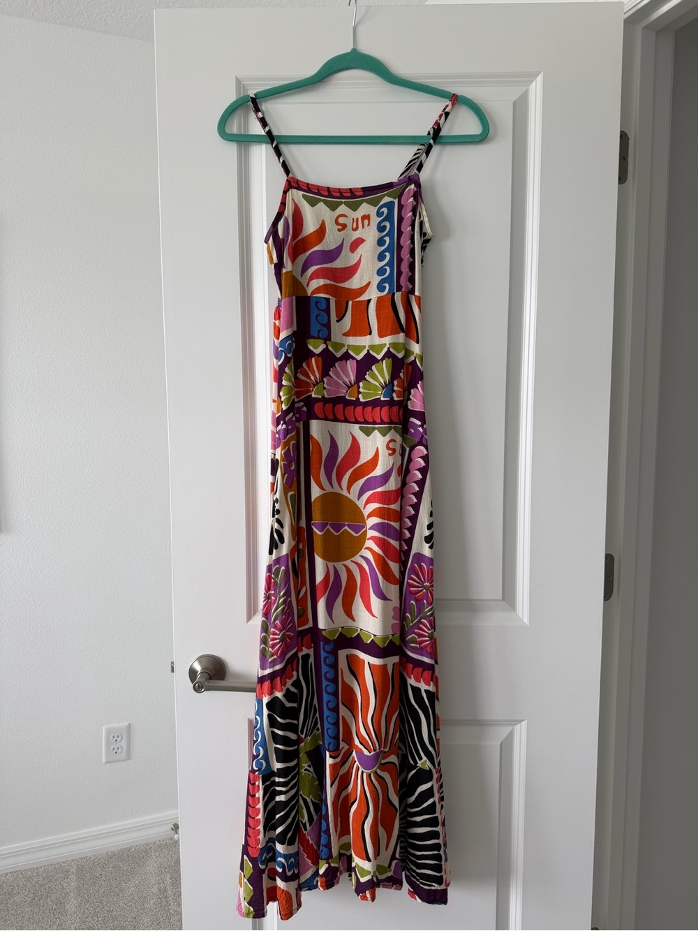 Multicolor Sun Print Maxi Dress